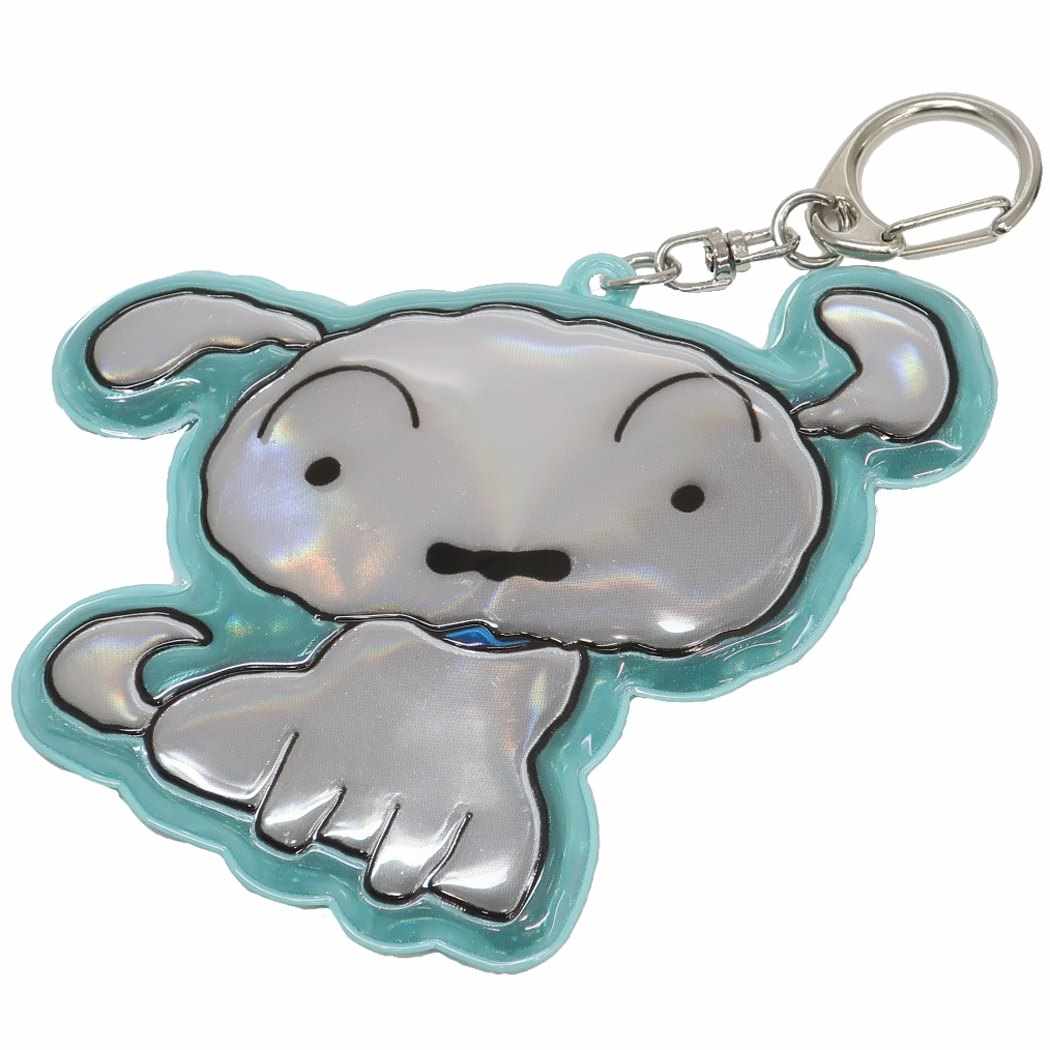 クレヨンしんちゃんぴかぴかキーホルダーキーリングシロ反射板名札ネームタグアニメキャラクターグッズメール便可シネマコレクション