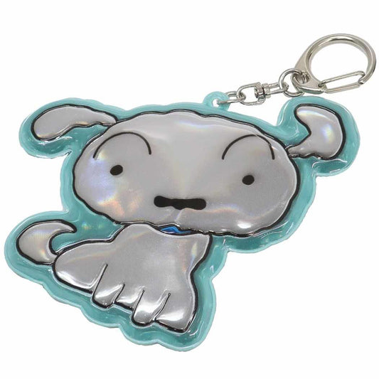 クレヨンしんちゃんぴかぴかキーホルダーキーリングシロ反射板名札ネームタグアニメキャラクターグッズメール便可シネマコレクション