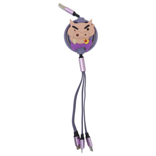 クレヨンしんちゃん 充電コード リール式マルチ充電ケーブル ぶりぶりざえもん  多機種対応 アニメキャラクター グッズ メール便可 シネマコレクション