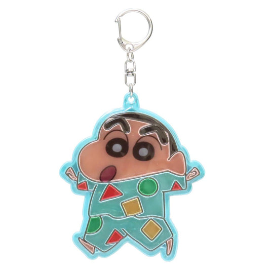 クレヨンしんちゃん キーリング ぴかぴかキーホルダー2 しんちゃん パジャマ ライト付き 光る 名札 アニメキャラクター グッズ メール便可 シネマコレクション