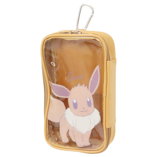 ポケットモンスター クリアポーチ カラビナ付きマルチポーチ イーブイ ポケモン マルヨシ 筆箱 新学期準備文具 ぬいぐるみポーチ キャラクター グッズ シネマコレクション