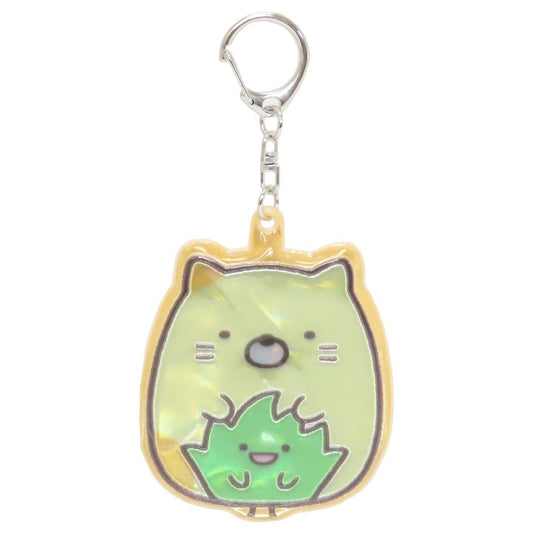 すみっコぐらし キーリング ぴかぴかキーホルダー2 ねこ＆ざっそう サンエックス ユニック ライト付き 光る 名札 キャラクター グッズ メール便可 シネマコレクション