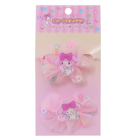 マイメロディ ヘアアクセ ファンシーリボンペアゴム サンリオ 子ども ヘアアレンジ キャラクター グッズ メール便可 シネマコレクション