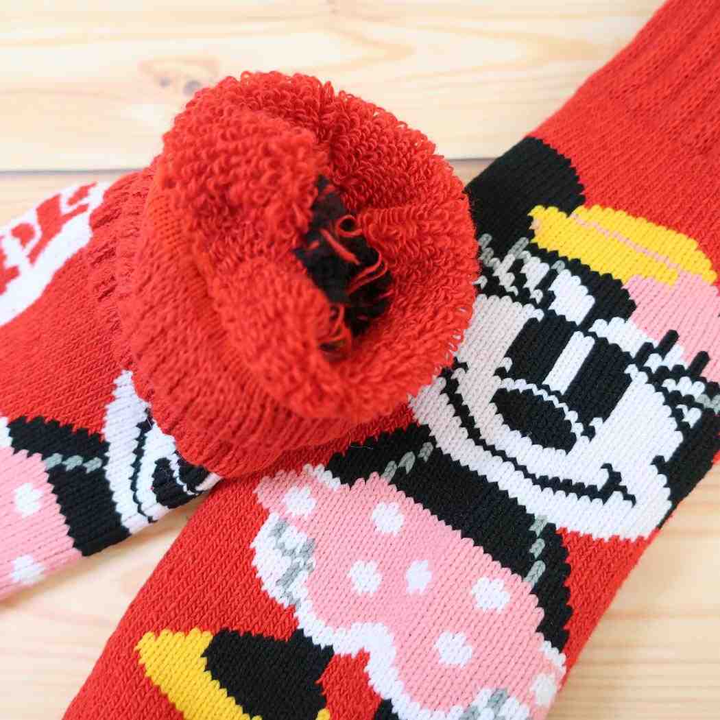 ディズニー レディース 女性用防寒靴下 履くホカロン ホームロークルー 総パイル ソックス 23-25cm ミニーマウス ウイックス
