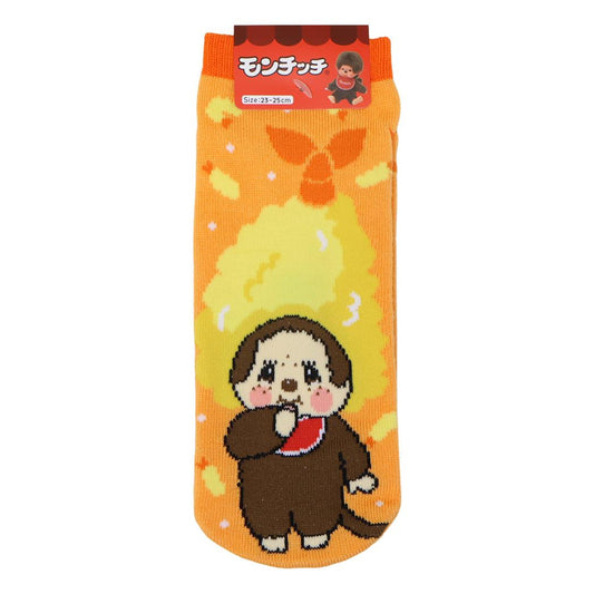 モンチッチ 女性用靴下 アンクル 天ぷら屋柄 ウイックス