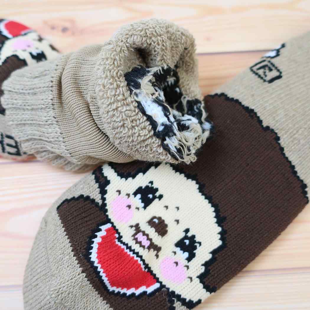 モンチッチ レディース 女性用防寒靴下 履くホカロン ホームロークルー 総パイル ソックス 23-25cm モンチッチくん ウイックス