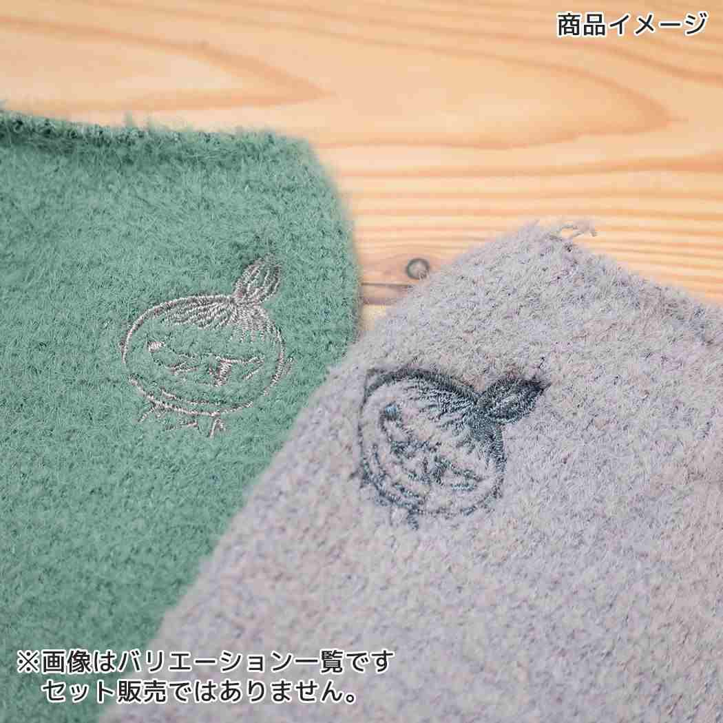 ムーミン アームウォーマー リトルミイ フェイス 刺繍 グローブ フェザーネップ切替 パープル 北欧 ウイックス