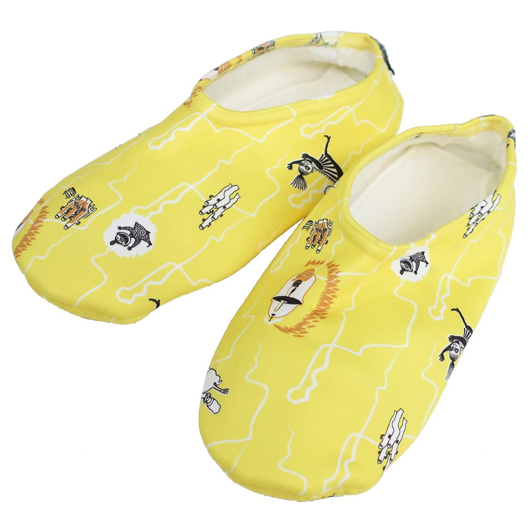 ムーミン ルームシューズ ホームパンプス 内ボア INAZUMA イエロー 北欧 ウイックス