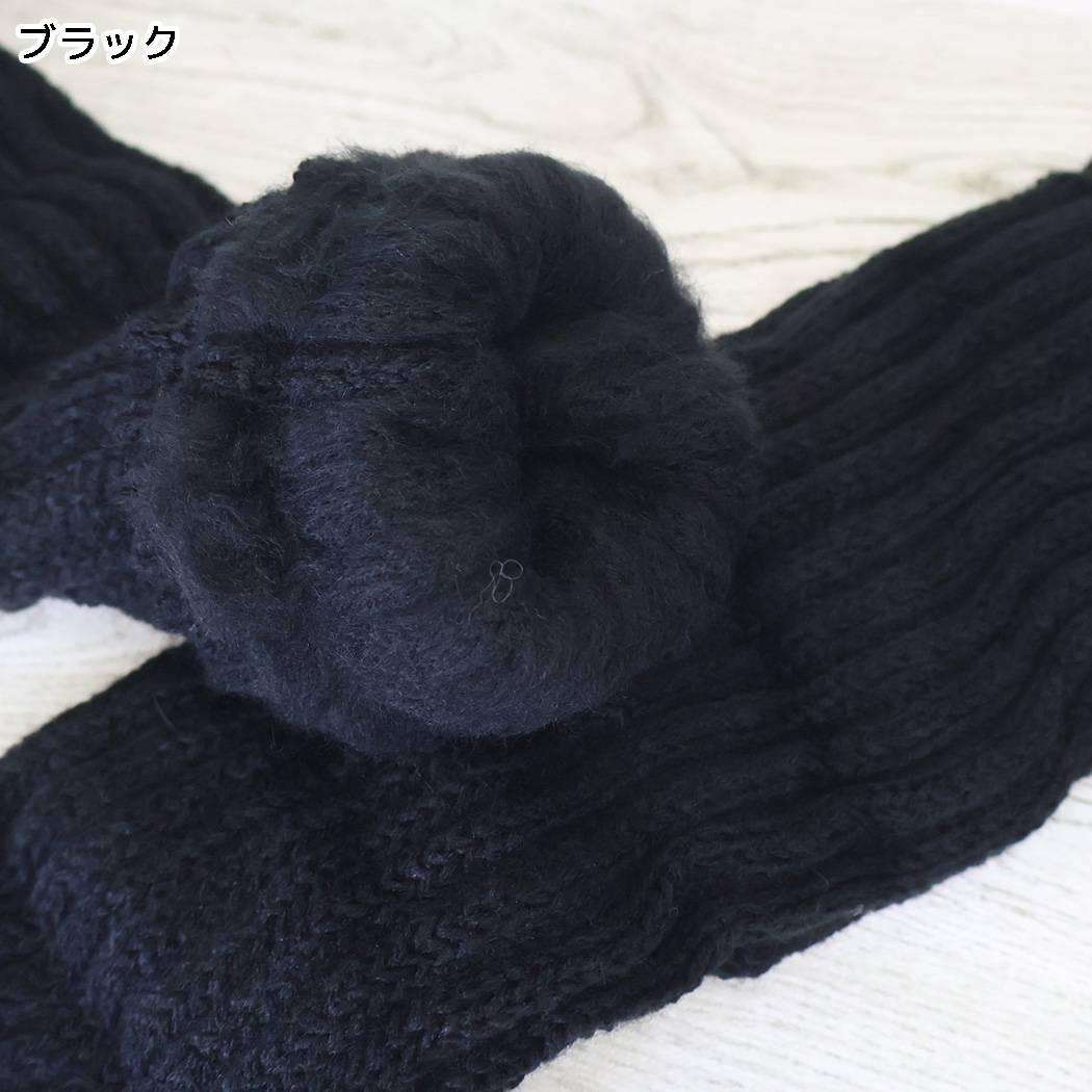 ムーミン 足首ウォーマー レッグウォーマー 二重編み リトルミイ 刺繍 40cm丈 ブラック 北欧 ウイックス