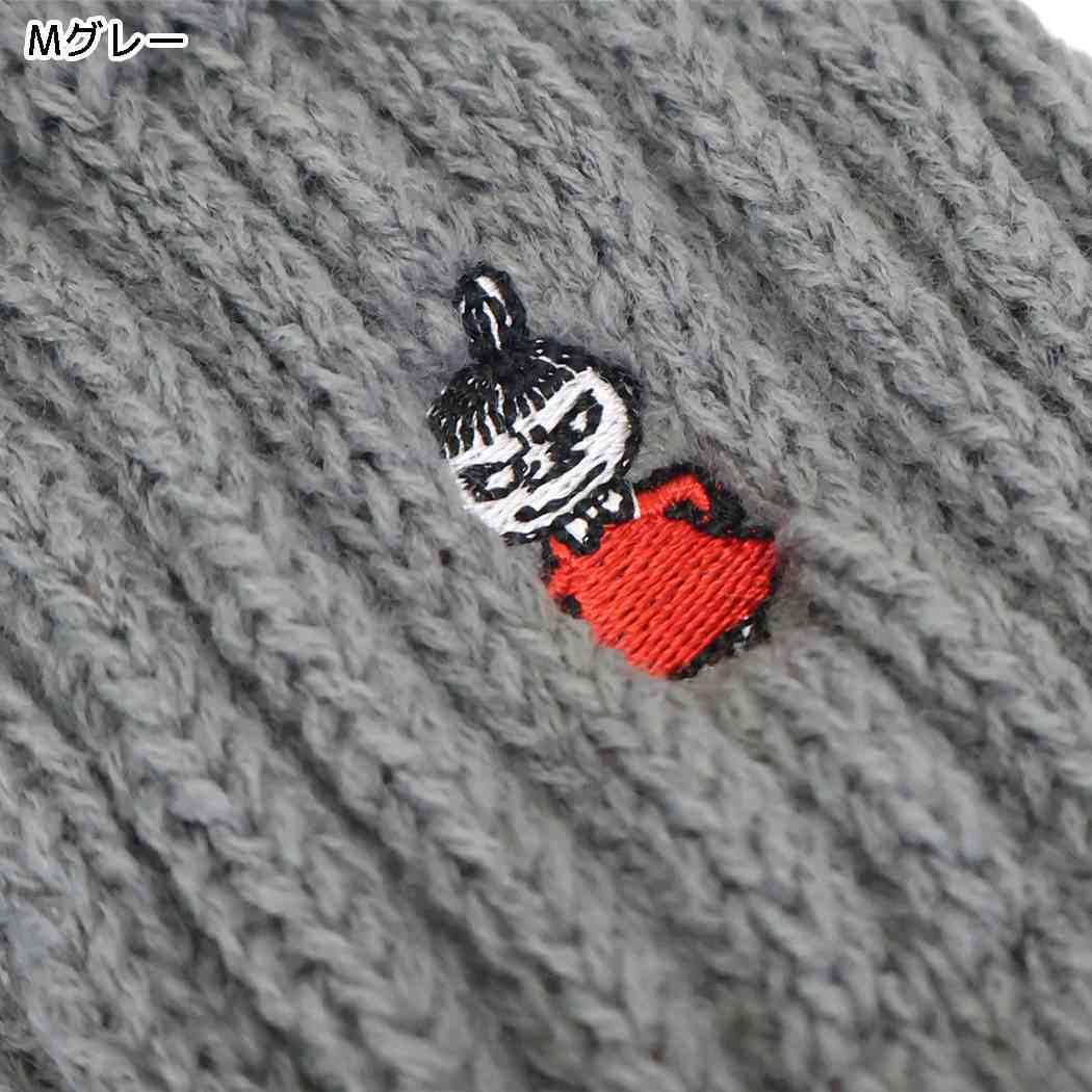 ムーミン 足首ウォーマー レッグウォーマー 二重編み リトルミイ 刺繍 40cm丈 Mグレー 北欧 ウイックス