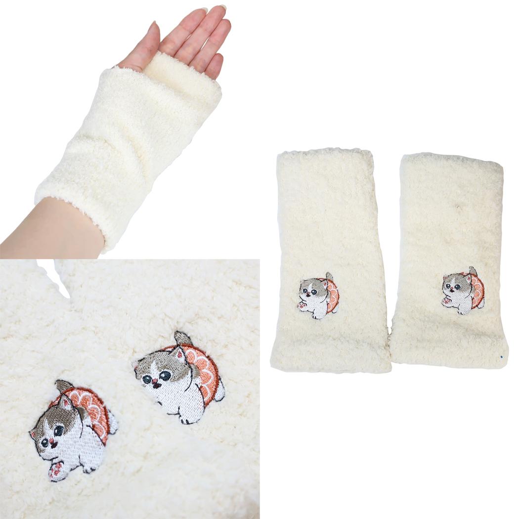 モフサンド アームカバー マシュマロアームウォーマー ドーナツにゃん 刺繍 mofusand ウイックス