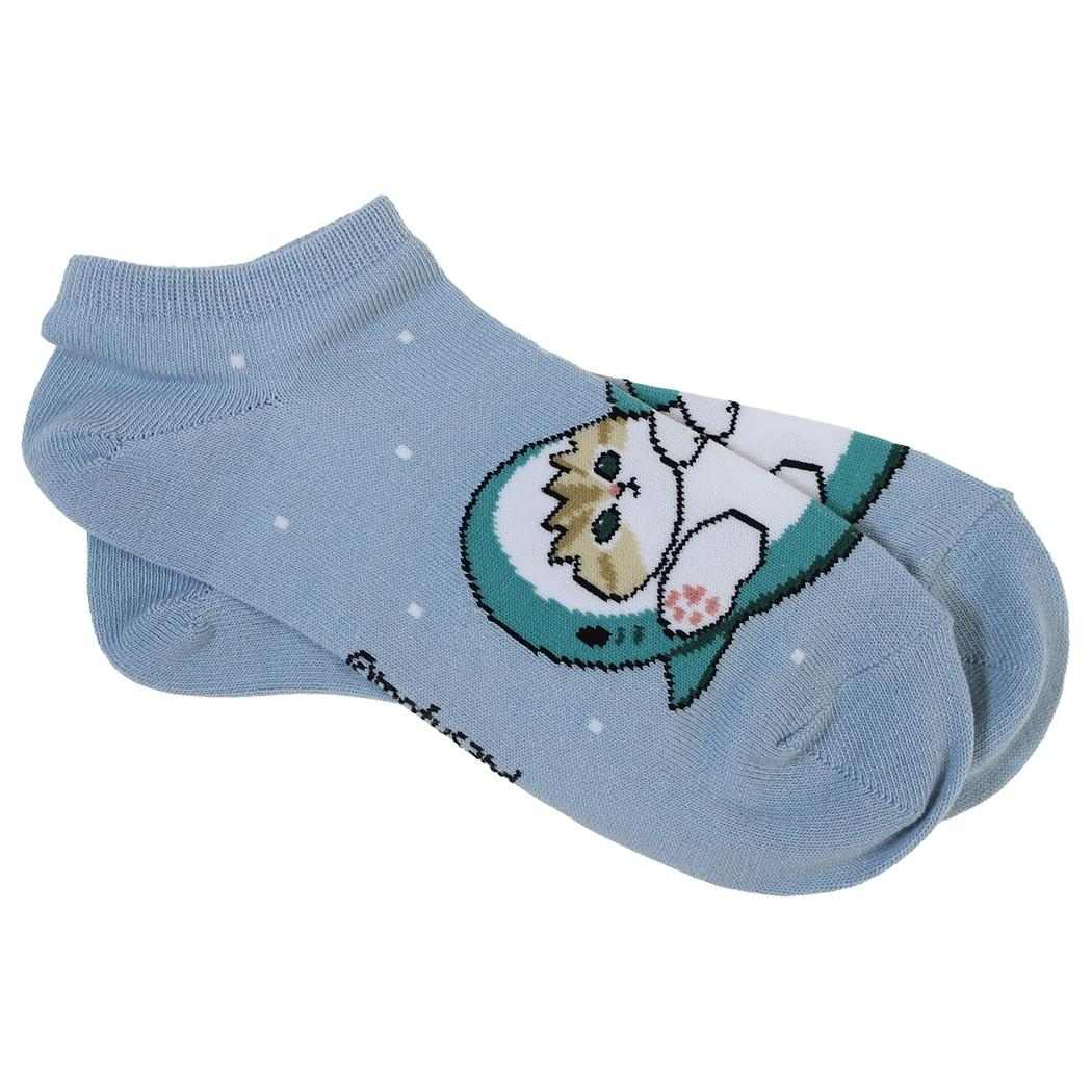 モフサンド 女性用靴下 レディース アンクルソックス サメにゃん柄 mofusand ウイックス