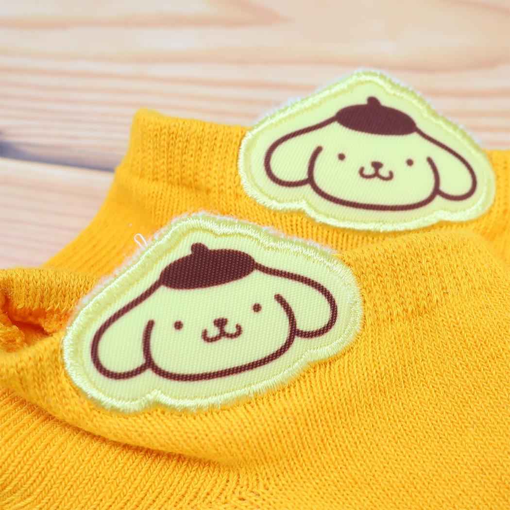 ポムポムプリン 女性用靴下 レディース アンクルソックス 刺繍 サンリオ ウイックス