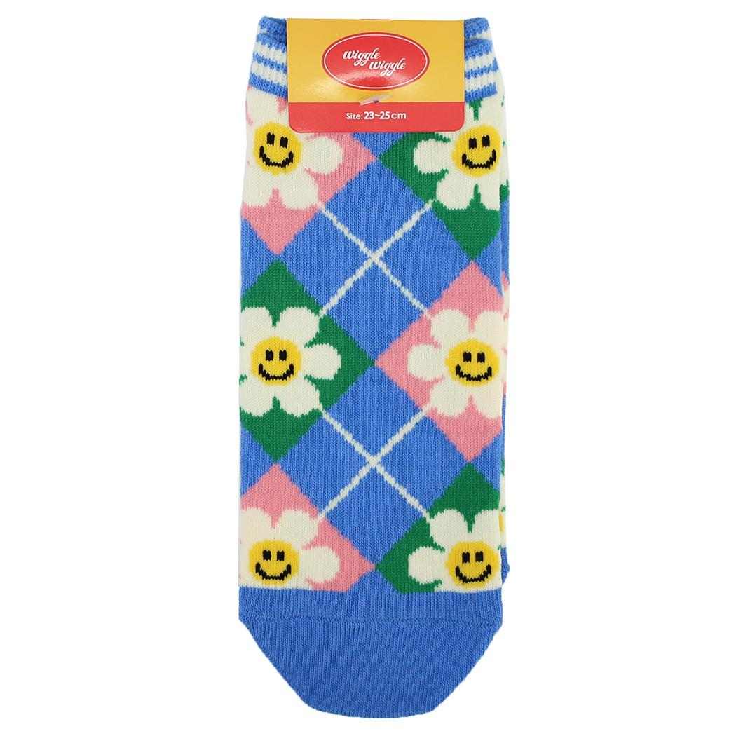 wiggle wiggle ウィグルウィグル レディース 女性用靴下 フロントアンクルソックス 23-25cm SmileWeLove柄1 ウイックス