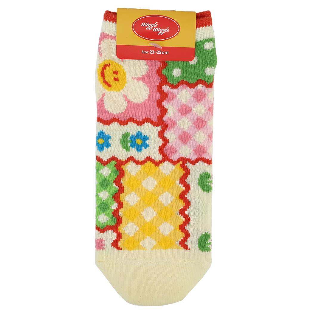 wiggle wiggle ウィグルウィグル レディース 女性用靴下 フロントアンクルソックス 23-25cm SmileWeLove柄2 ウイックス