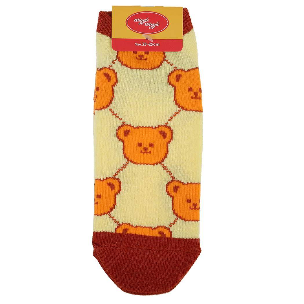 wiggle wiggle ウィグルウィグル レディース 女性用靴下 フロントアンクルソックス 23-25cm WiggleBear柄 ウイックス