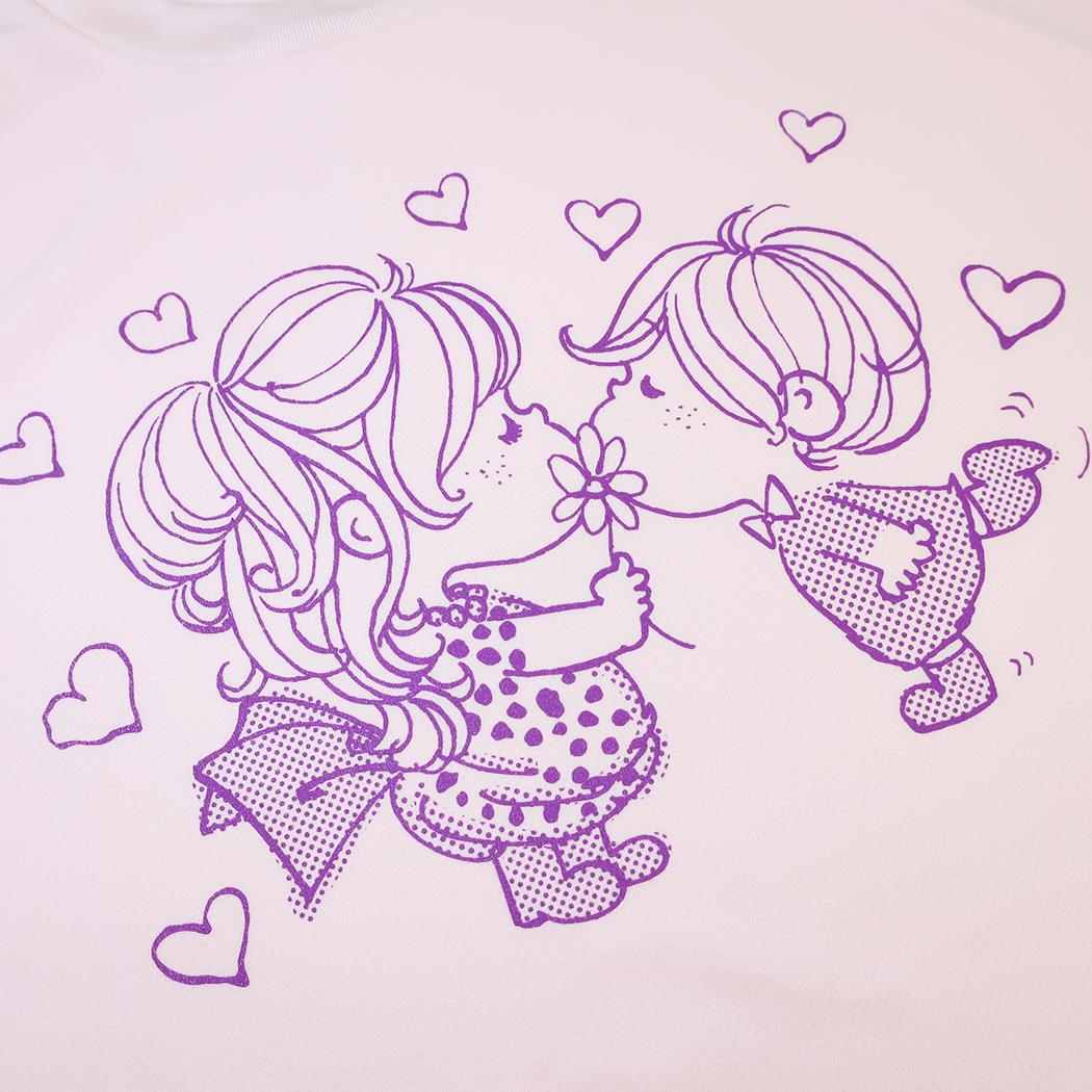 水森亜土 Tシャツ＆ズボン リラックス ドライセットアップ ハート ライトピンク＆パープル ワタナベ
