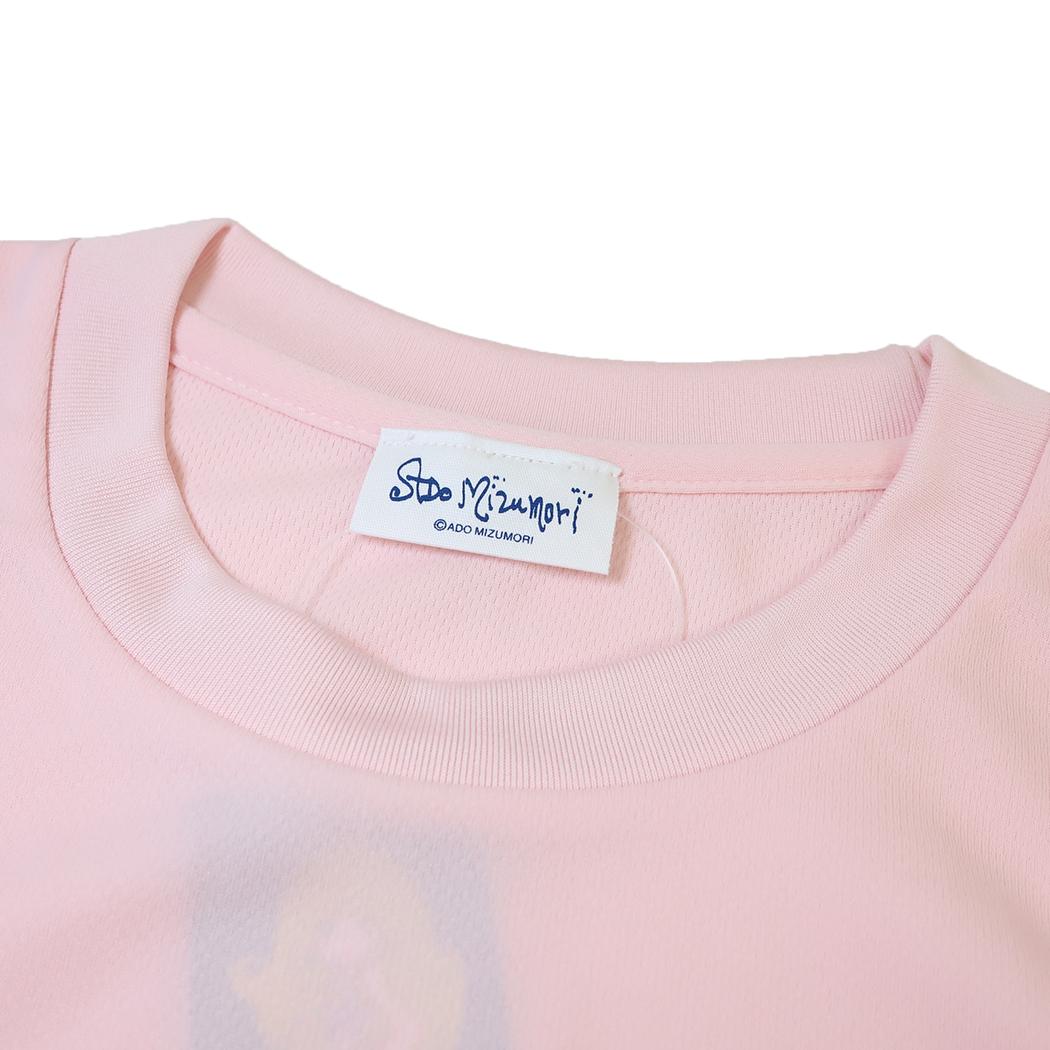水森亜土 Tシャツ＆ズボン リラックス ドライセットアップ ハート ライトピンク＆パープル ワタナベ