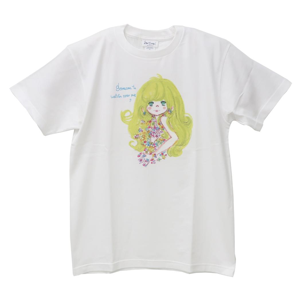 水森亜土 Tシャツ レディース T-SHIRTS サムワン ホワイト ワタナベ