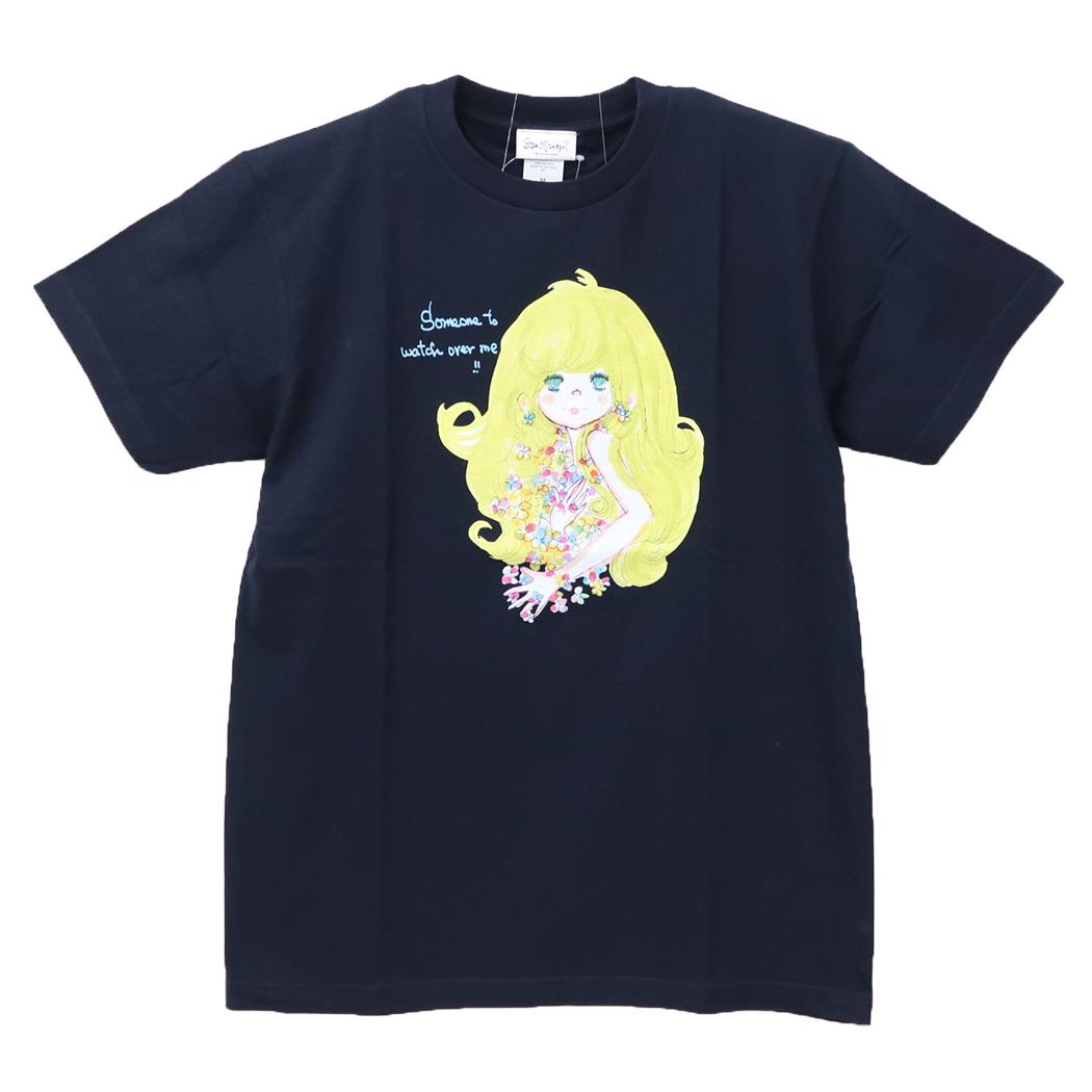 水森亜土 Tシャツ レディース T-SHIRTS サムワン ネイビー ワタナベ