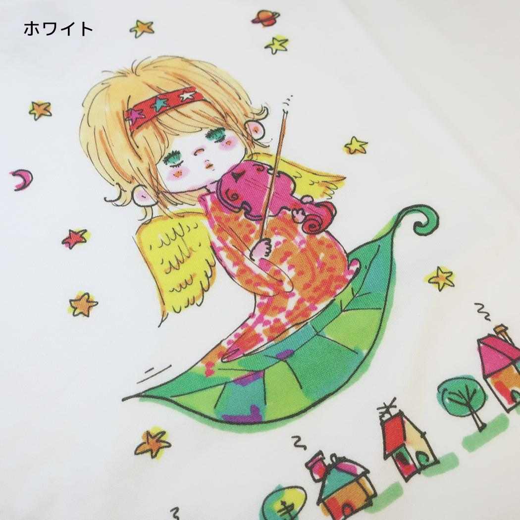 水森亜土 Tシャツ レディース T-SHIRTS バイオリン ホワイト ワタナベ