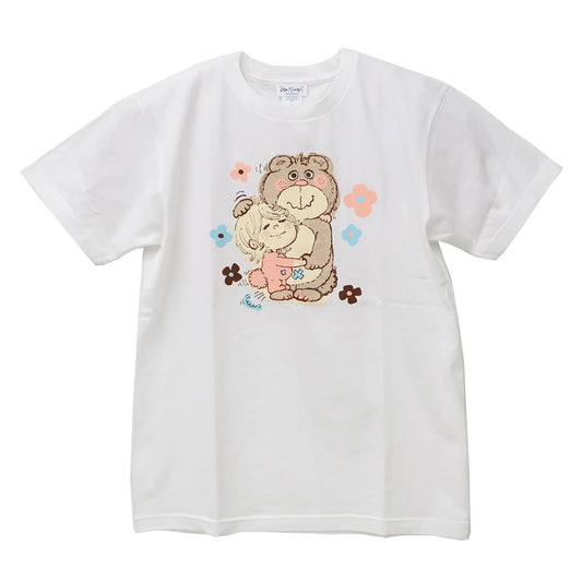 水森亜土 Tシャツ レディース T-SHIRTS クマ ホワイト ワタナベ