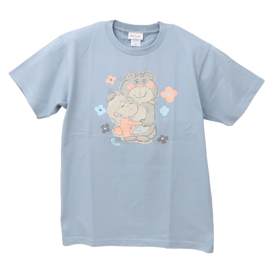 水森亜土 Tシャツ レディース T-SHIRTS クマ アシッドブルー ワタナベ
