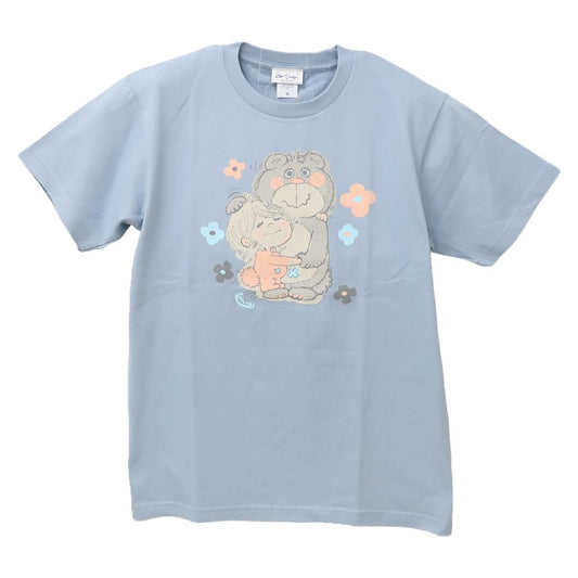 水森亜土 Tシャツ レディース T-SHIRTS クマ アシッドブルー ワタナベ