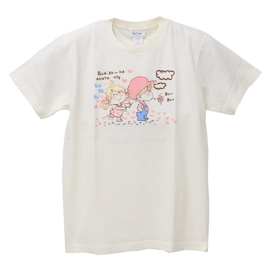水森亜土 Tシャツ レディース T-SHIRTS フタリ アイボリー ワタナベ