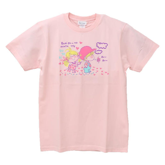 水森亜土 Tシャツ レディース T-SHIRTS フタリ ライトピンク ワタナベ