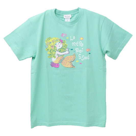 水森亜土 Tシャツ レディース T-SHIRTS ニンギョ アイスグリーン ワタナベ