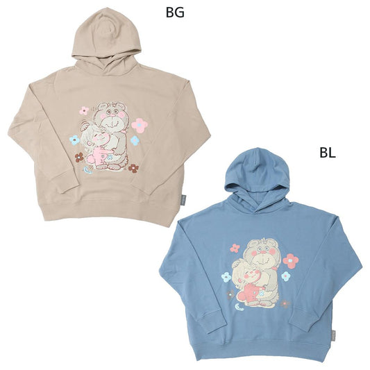 水森亜土 フーディー リラックスパーカー クマ ワタナベ 長袖 フード　レディース キャラクター グッズ シネマコレクション