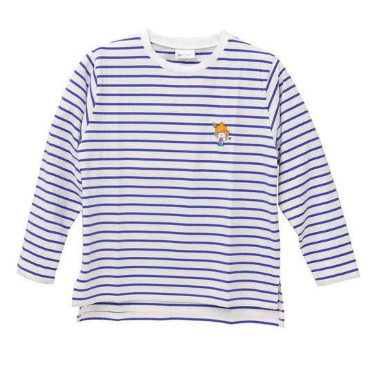 水森亜土 Tシャツ 刺繍ボーダーロンT ボウシ ワタナベ 長袖 ロングTシャツ T-SHIRTS キャラクター グッズ メール便可 シネマコレクション