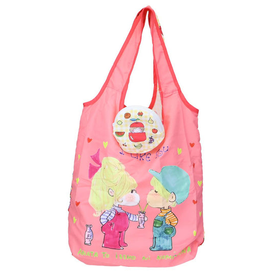 水森亜土 ショッピングバッグ ポーチ付きエコバッグ フルーツ ワタナベ お買い物かばん キャラクター グッズ シネマコレクション