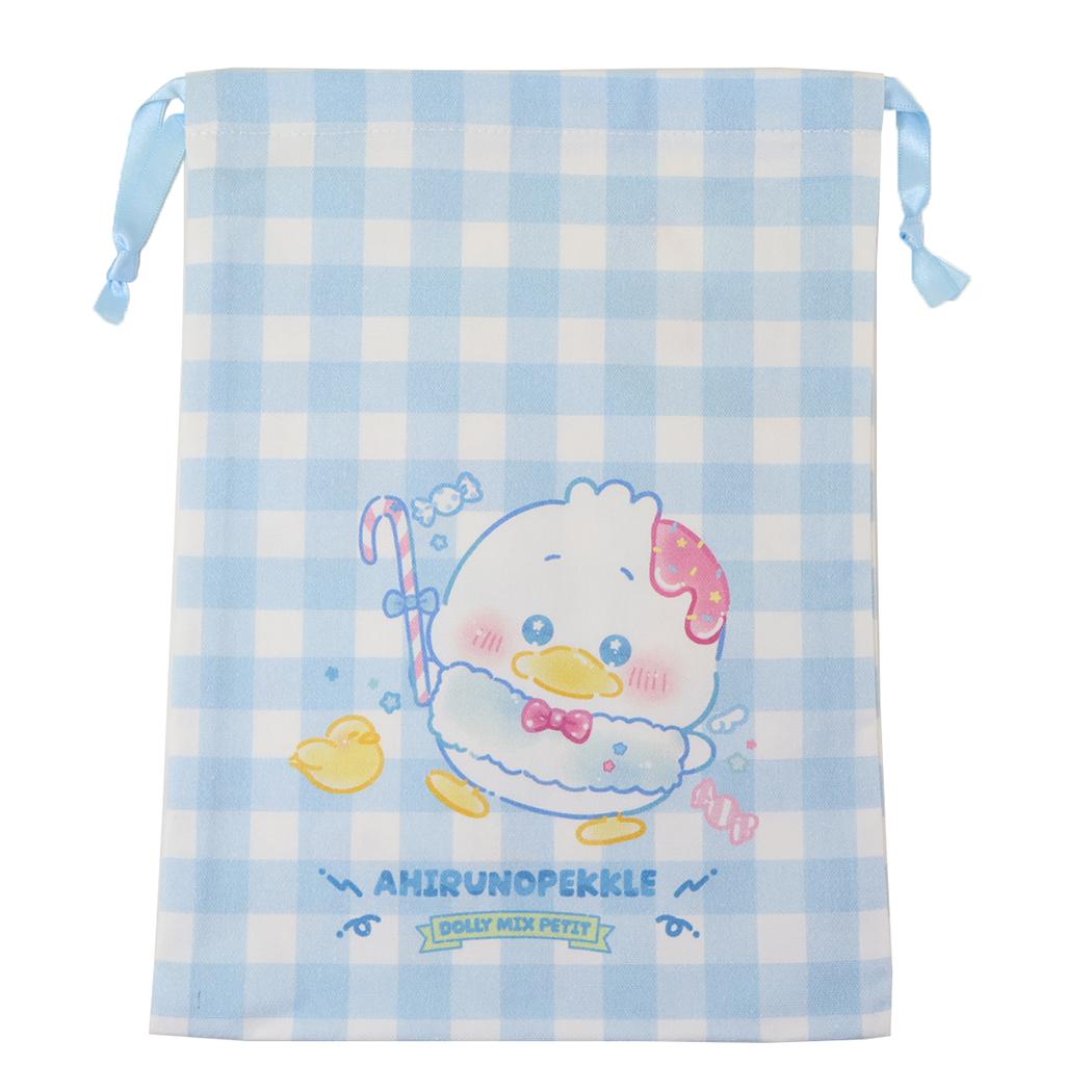 あひるのペックル 巾着袋 きんちゃくポーチ DollyMixぷち サンリオ ワタナベ 小物入れ キャラクター グッズ メール便可 シネマコレクション