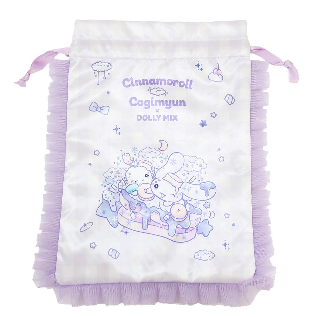シナモロール こぎみゅんxDOLLY MIX 巾着袋 フリル巾着 PP サンリオ ワタナベ 小物入れ きんちゃくポーチ キャラクター グッズ メール便可 シネマコレクション