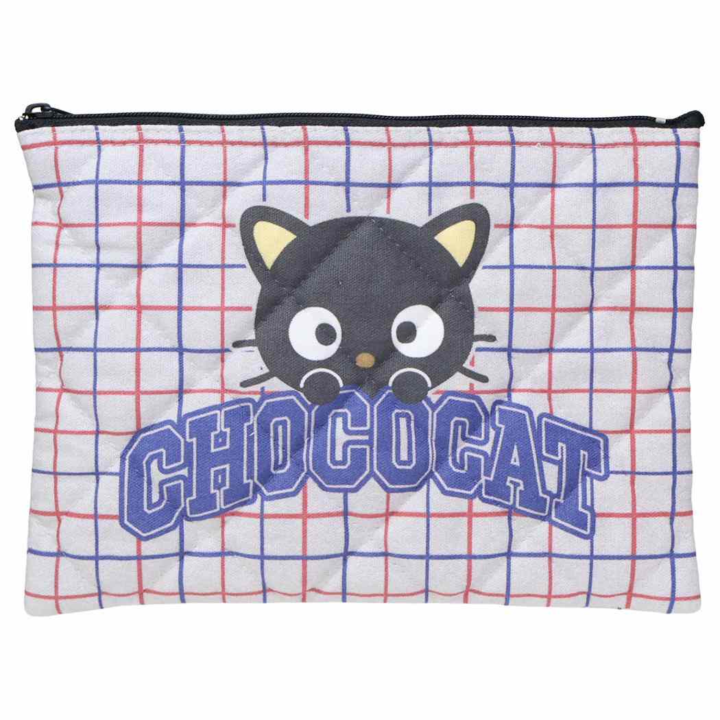 チョコキャット コスメポーチ キルティングポーチ カレッジロゴ サンリオ ワタナベ 小物入れ 化粧ポーチ キャラクター グッズ シネマコレクション