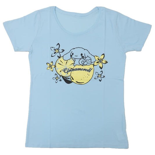 シナモロール Tシャツ レディース半袖T-SHIRTS レモン ライトブルー サンリオ ワタナベ 女性用 キャラクター グッズ メール便可 シネマコレクション