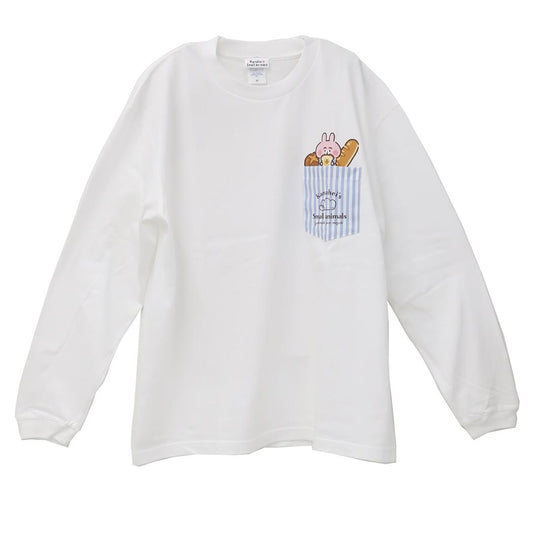 カナヘイの小動物 Tシャツ ポケットBIGロンT パン巡り WH ワタナベ 長袖 ロングTシャツ キャラクター グッズ メール便可 シネマコレクション