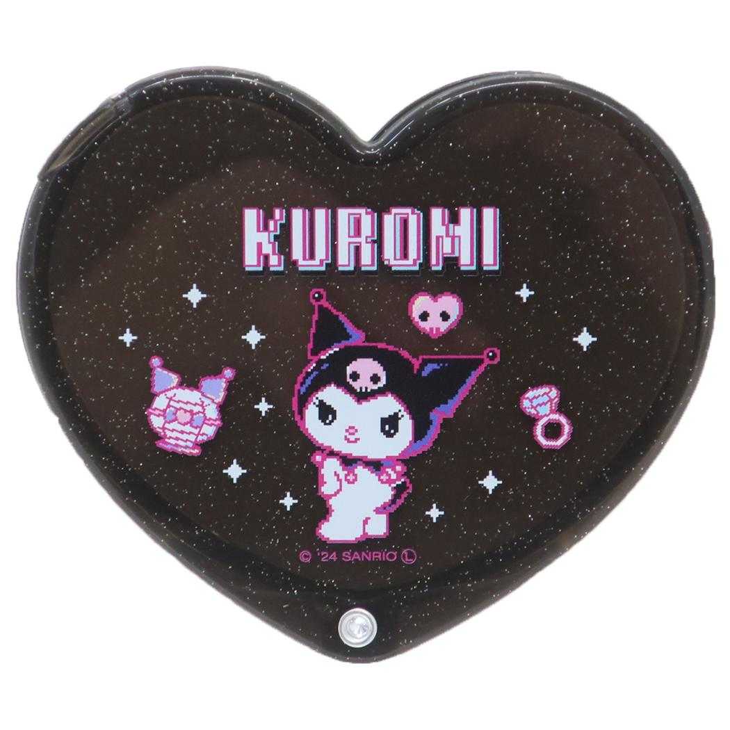 クロミ 手鏡 ハート型コンパクトミラー ピクセルアート BK サンリオ ワタナベ ミニサイズ キャラクター グッズ メール便可 シネマコレクション