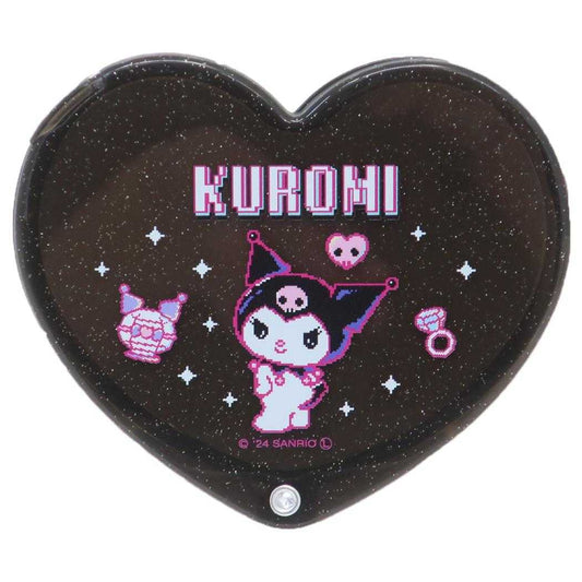 クロミ 手鏡 ハート型コンパクトミラー ピクセルアート BK サンリオ ワタナベ ミニサイズ キャラクター グッズ メール便可 シネマコレクション
