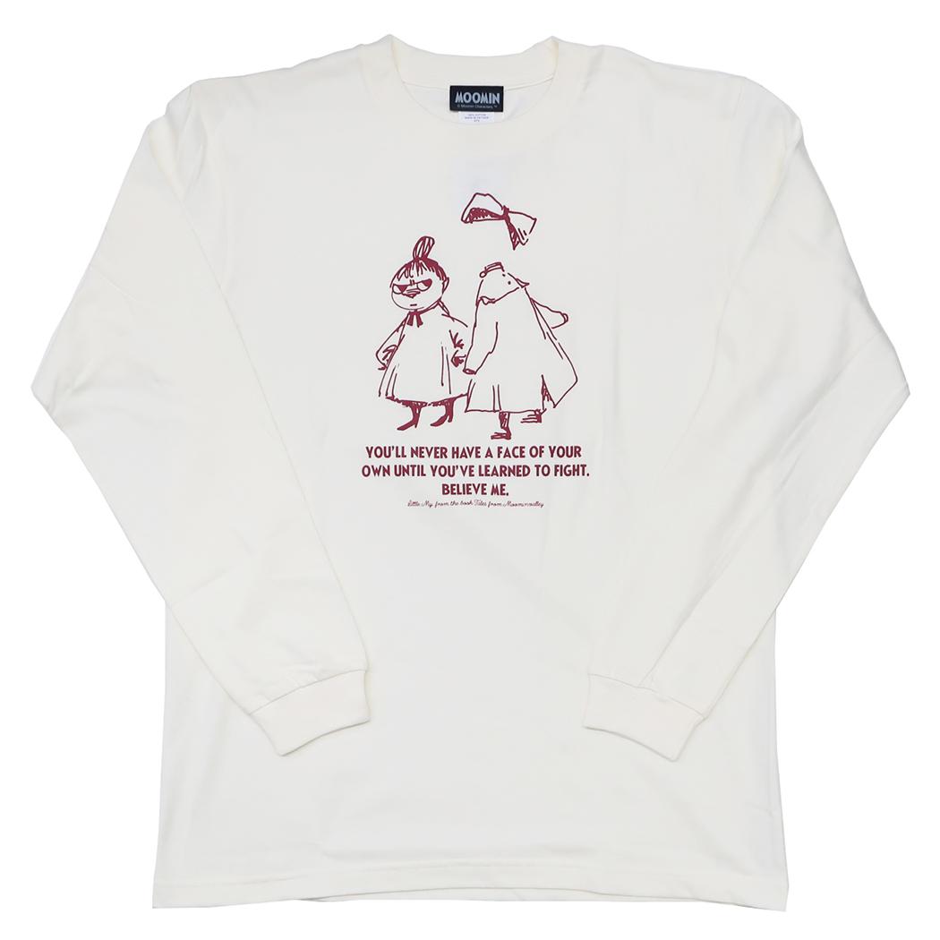 ムーミン T-SHIRTS ロングスリーブ Tシャツ リトルミイ ＆ ニンニ Mサイズ アイボリー 北欧 ワタナベ