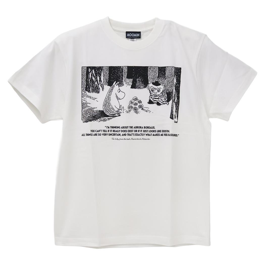 ムーミン T-SHIRTS プレミアムTシャツ 冬 ムーミン＆トゥーティッキ M ホワイト 北欧 ワタナベ