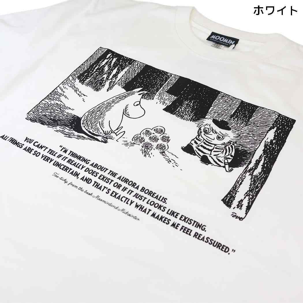 ムーミン T-SHIRTS プレミアムTシャツ 冬 ムーミン＆トゥーティッキ M ホワイト 北欧 ワタナベ