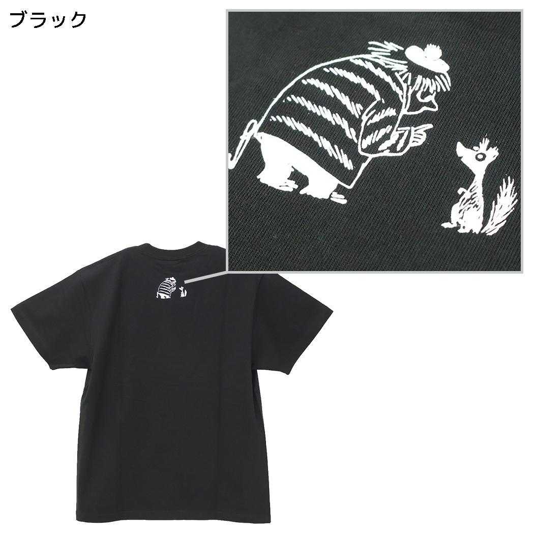 ムーミン T-SHIRTS プレミアムTシャツ 冬 ムーミン＆トゥーティッキ L ブラック 北欧 ワタナベ