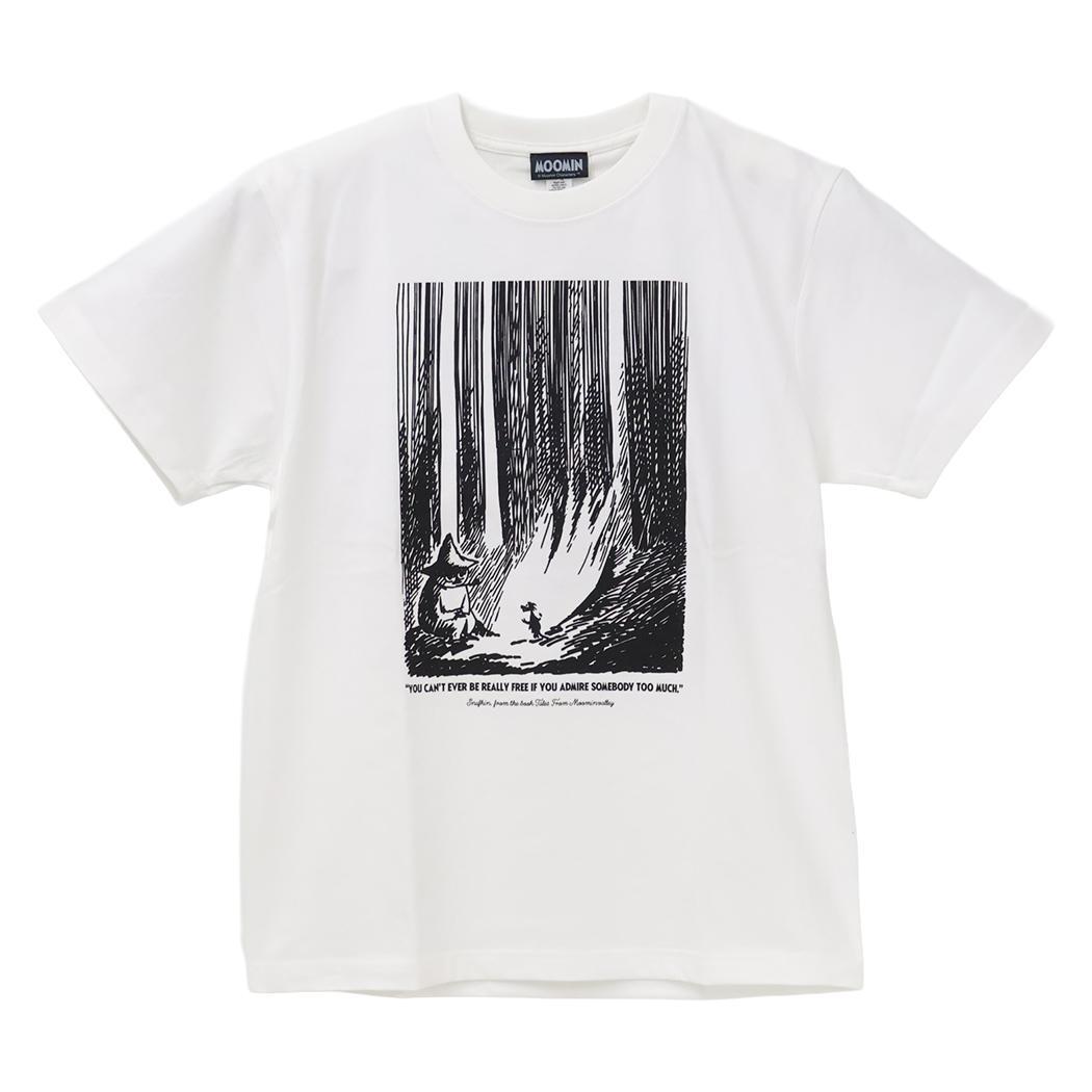 ムーミン T-SHIRTS プレミアムTシャツ 仲間たち スナフキン＆ティーティーウー M ホワイト 北欧 ワタナベ