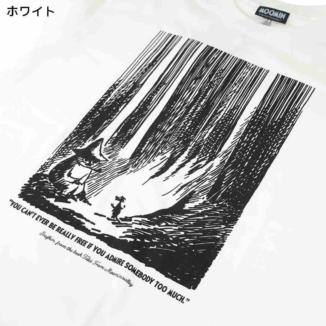 ムーミン T-SHIRTS プレミアムTシャツ 仲間たち スナフキン＆ティーティーウー M ホワイト 北欧 ワタナベ