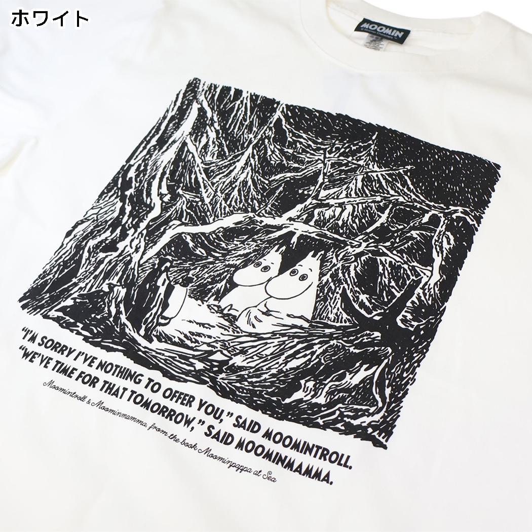 ムーミン T-SHIRTS プレミアムTシャツ 海へ行く ムーミン＆ムーミンママ M ホワイト 北欧 ワタナベ