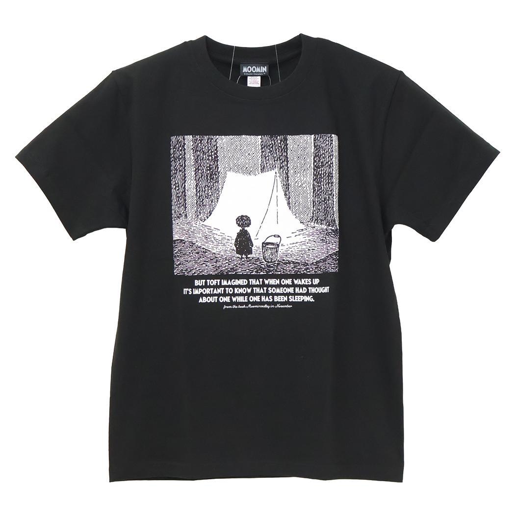 ムーミン T-SHIRTS プレミアムTシャツ 十一月 ホムサ トフト M ブラック 北欧 ワタナベ