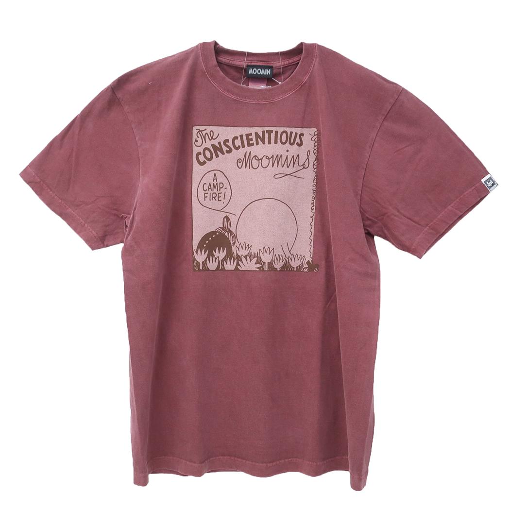 ムーミン Tシャツ ピグメント染めT-SHIRTS ムーミン＆リトルミイ RD Lサイズ 北欧 ワタナベ 半袖 キャラクター グッズ メール便可 シネマコレクション